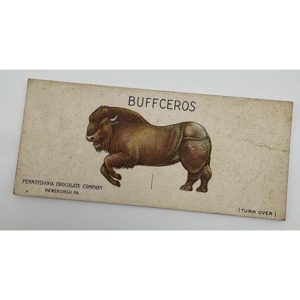 Pennsylvania Chocolate Company ZATEK Advertising Trade Card BUFFCEROS Antique